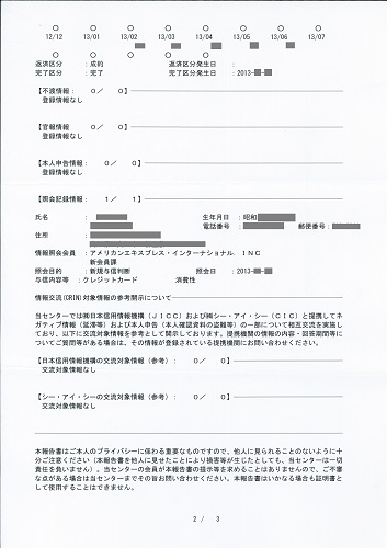 登録情報開示報告書　2枚目